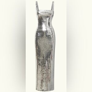 Meshki Silver Sequin Dress